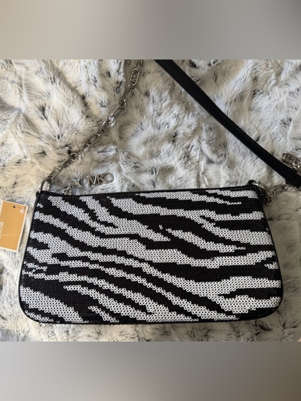 Michael Kors Zebra Sequin Bag NWT